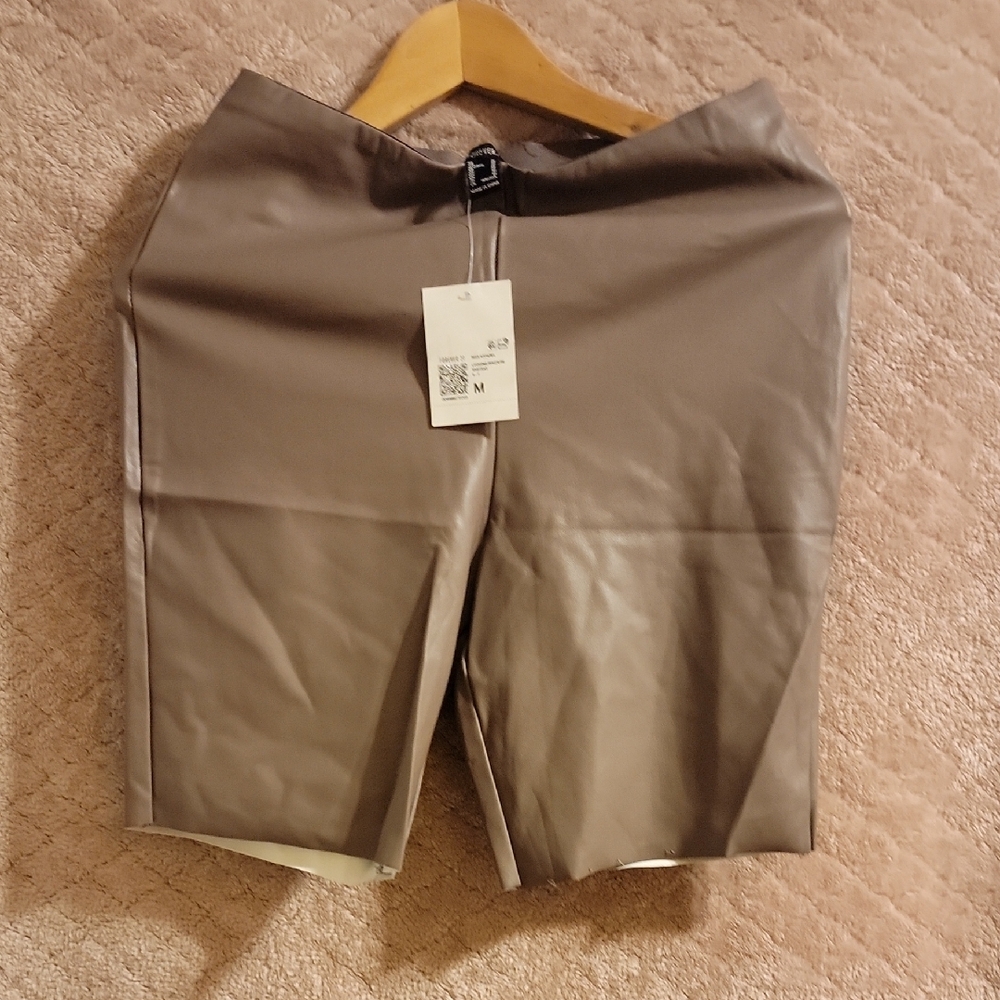 Forever 21 Taupe Faux Leather Shorts